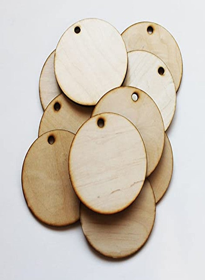 Haoser Set of 10 Pieces Unfinished 3-Inch Wooden Circle Tags - DIY Craft Supplies for Art Projects, Wood Slices for Crafts, Blank Name Tags, Labels, Key Chains and More - Image 4